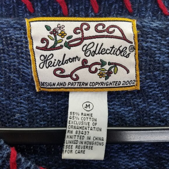 Heirloom Collectibles Cardigan Sweater Women M America USA Teacher Patriotic VTG - Picture 12 of 15